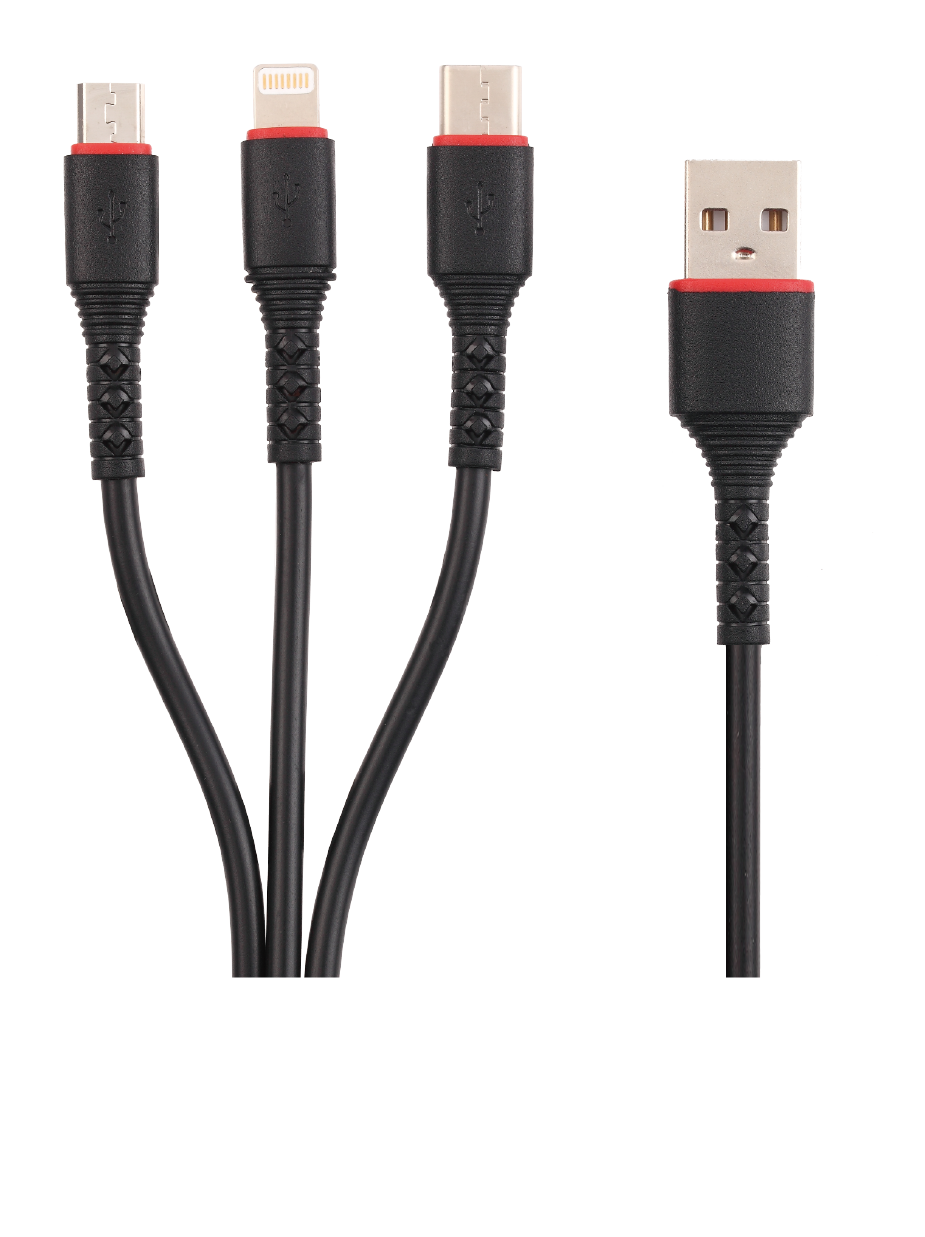 3in1 Standard Cable USB Charging Cable – Tech House Gadgets Pvt. Ltd.