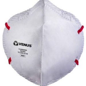 VENUS V-4400 Flat Fold Respirator with NIOSH N95 Certification which Protects against Airborne Viruses